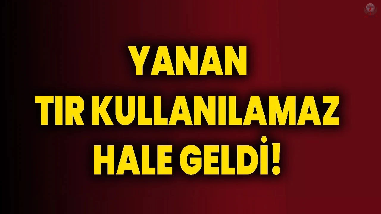 Alevlere teslim olan tır yanarak kullanılamaz hale geldi