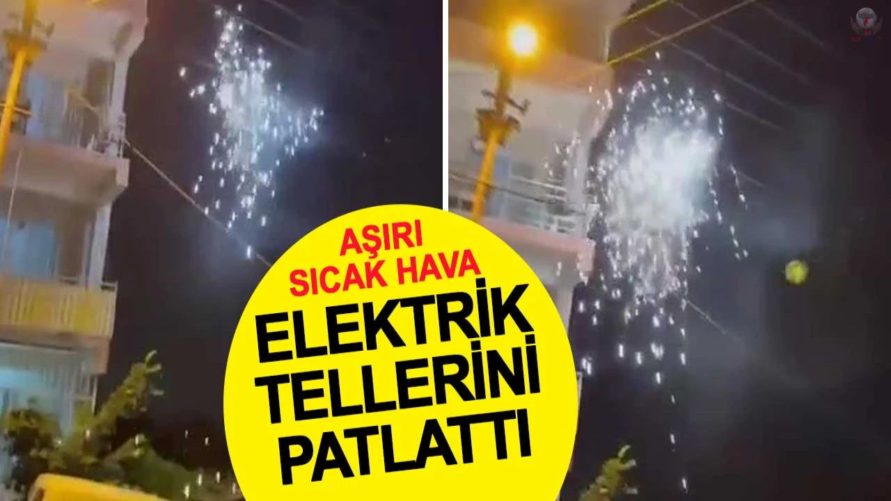 Elektrik teli havai fişek gibi patladı