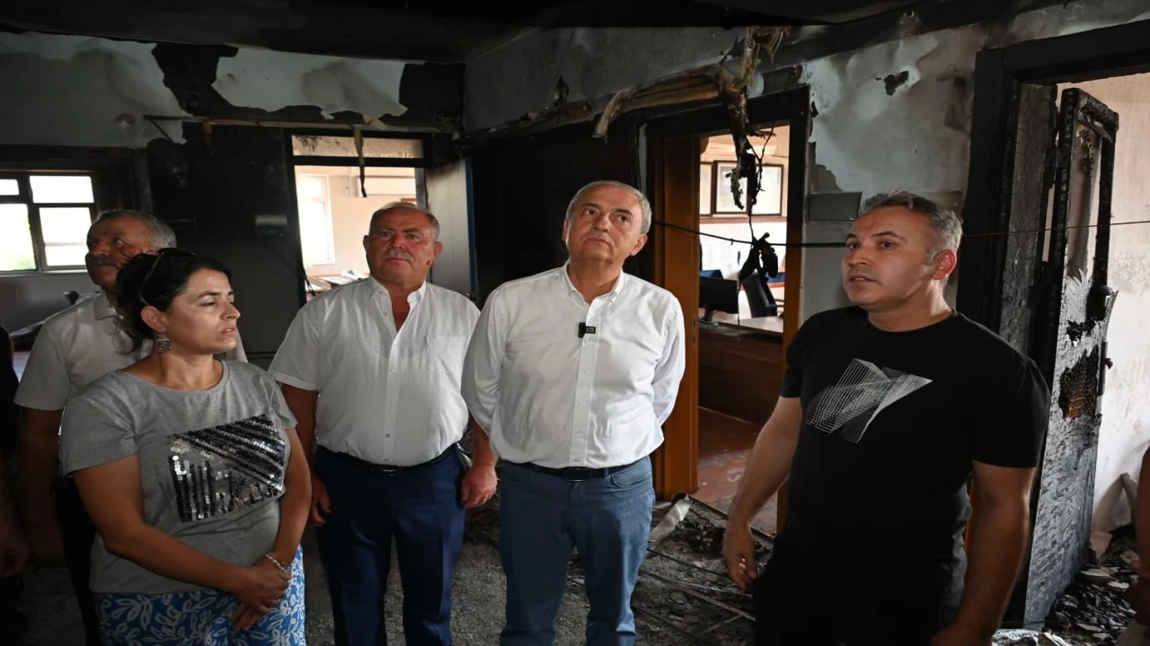 Kepezden, yangın sonrası Odabaşı İlkokuluna destek