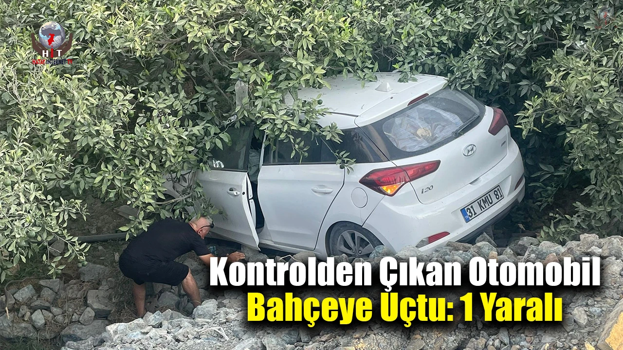 Kontrolden çıkan otomobil bahçeye uçtu: 1 yaralı