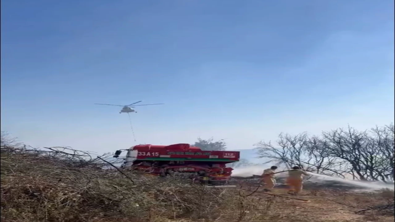 Mersinde orman yangını havadan ve karadan müdahale ile söndürüldü