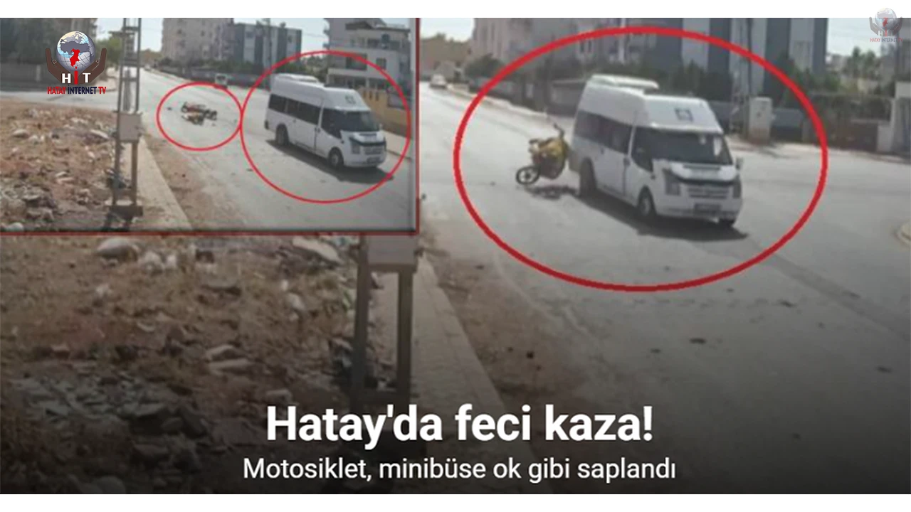 Motosiklet, minibüse ok gibi saplandı