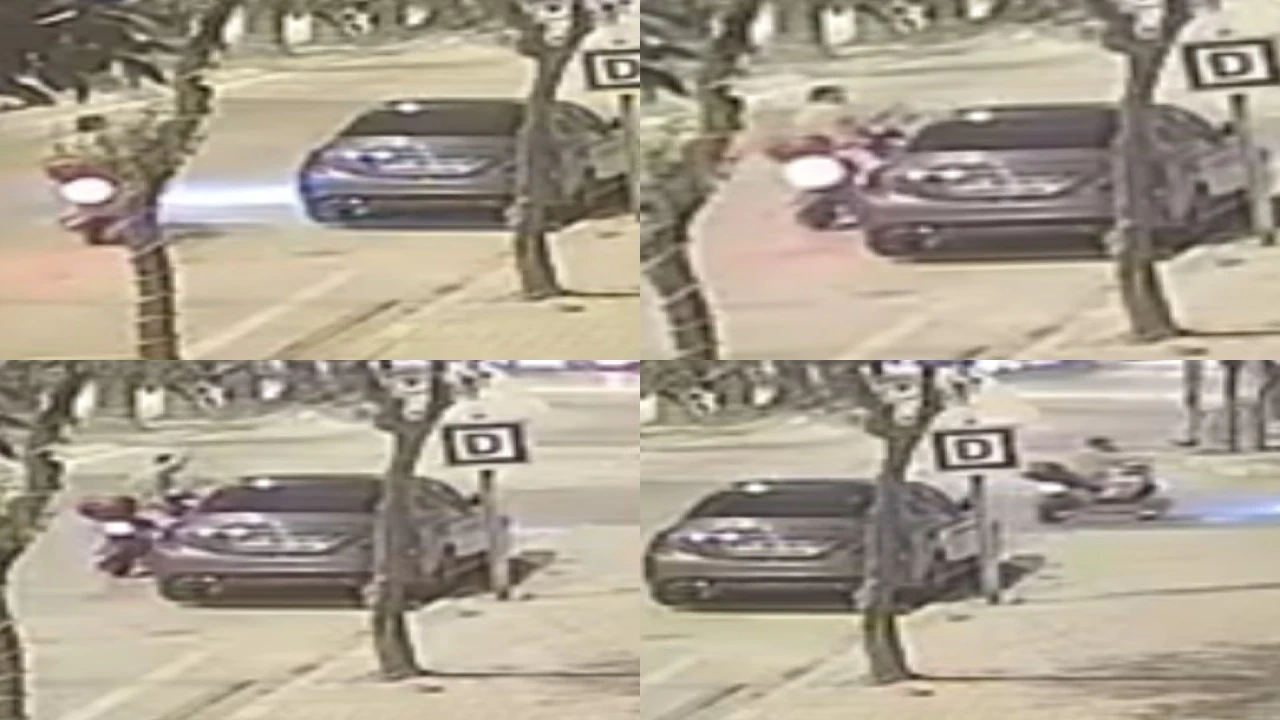 O anlar kamerada: Park halindeki araca saldırdı polisi görünce kaçtı