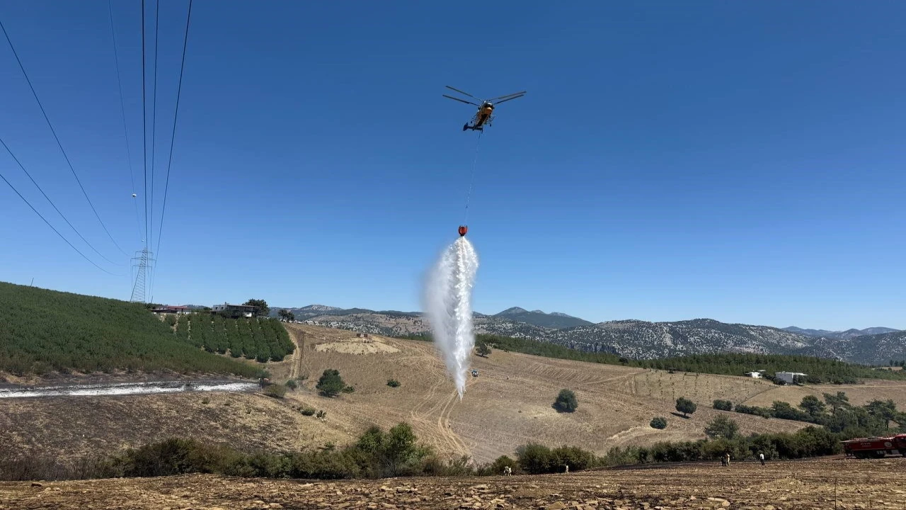 Orman yangınının büyümesini belediye işçisinin hızlı hamlesi önledi