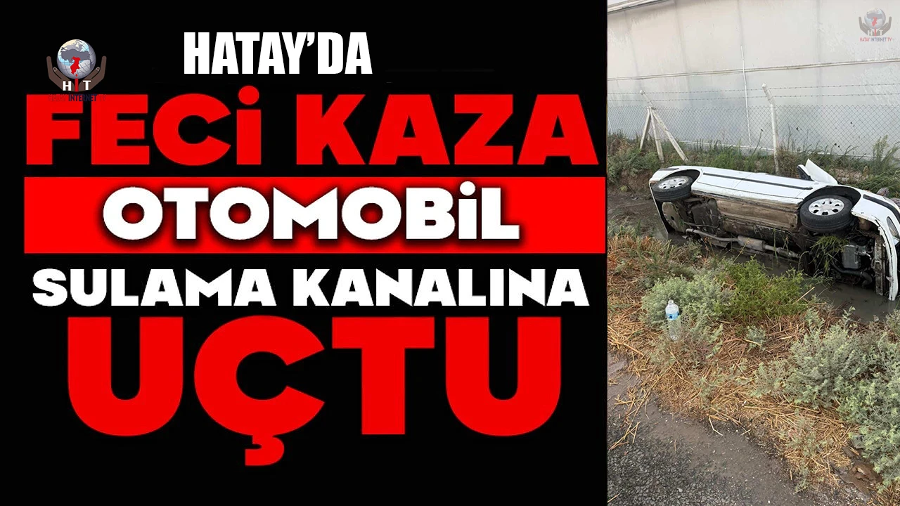 Otomobil sulama kanalına uçtu