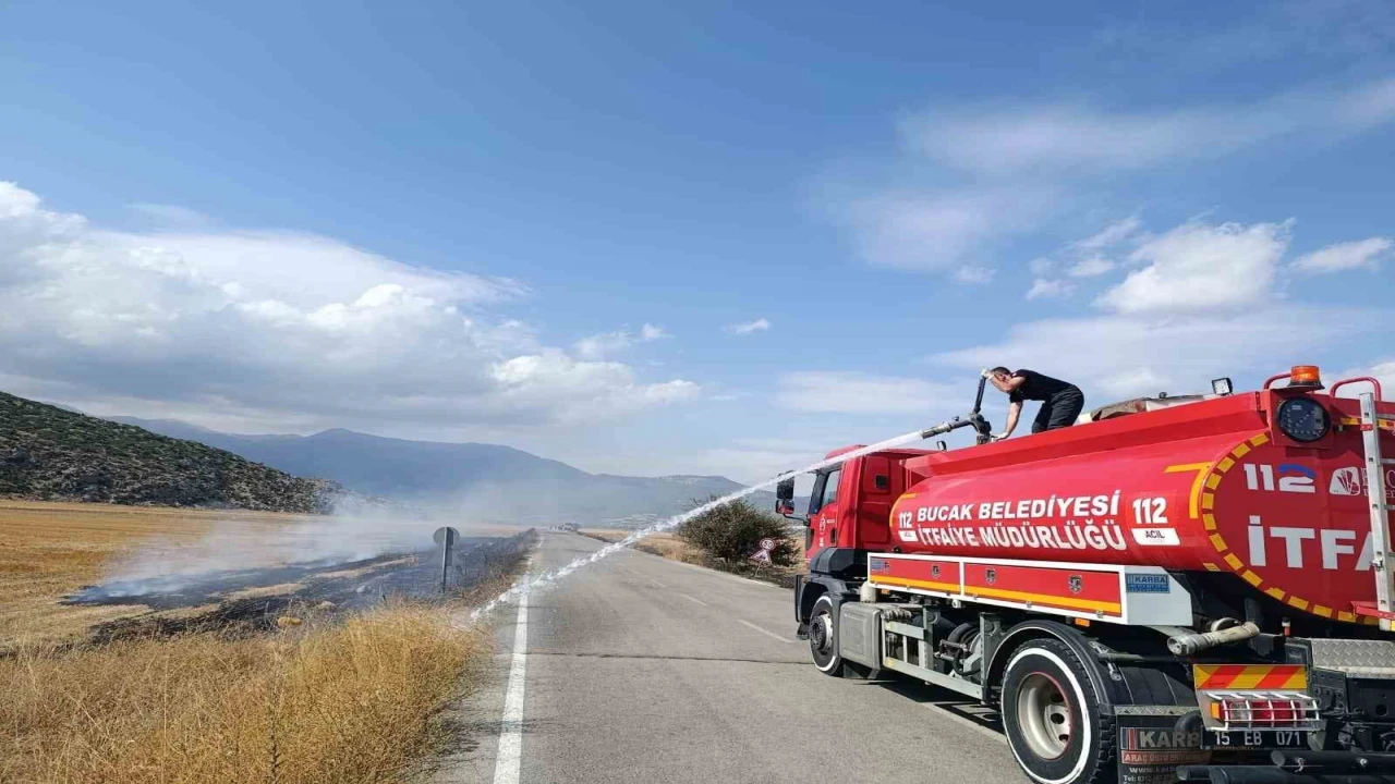 Bucakta arazi yangını