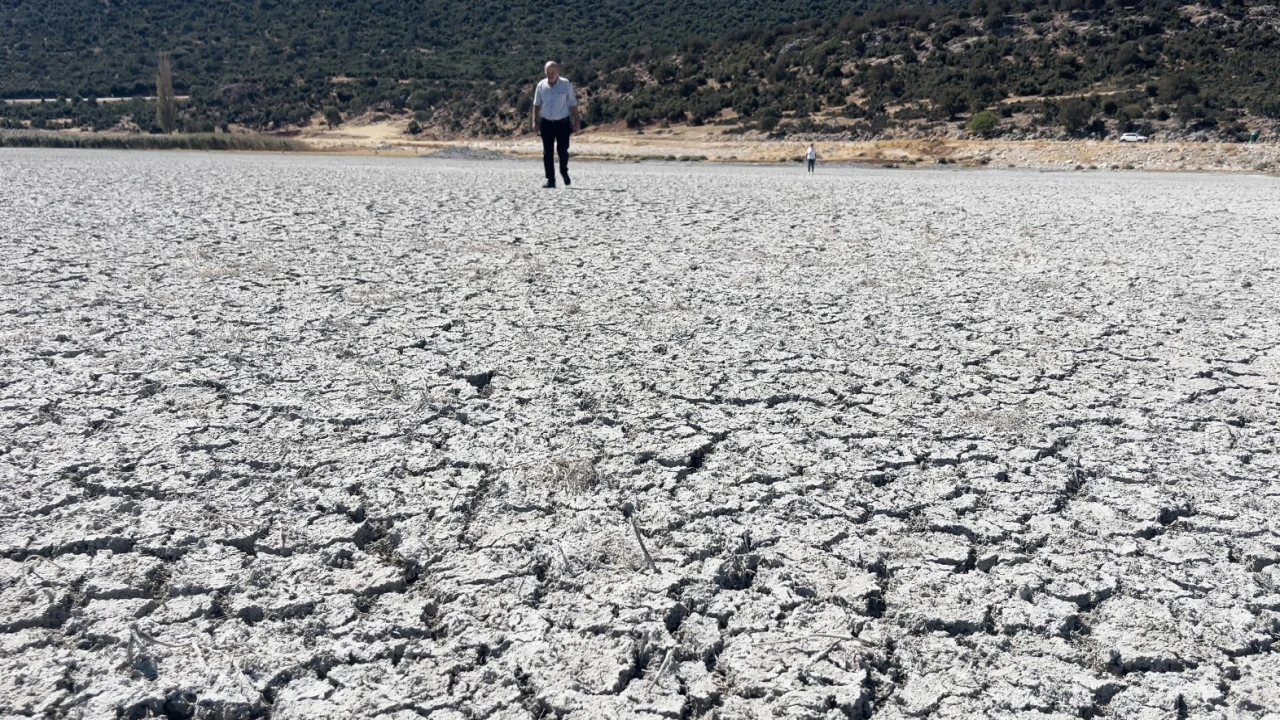 Türkiyenin 4üncü büyük gölü kuraklık nedeniyle ortadan ikiye bölündü