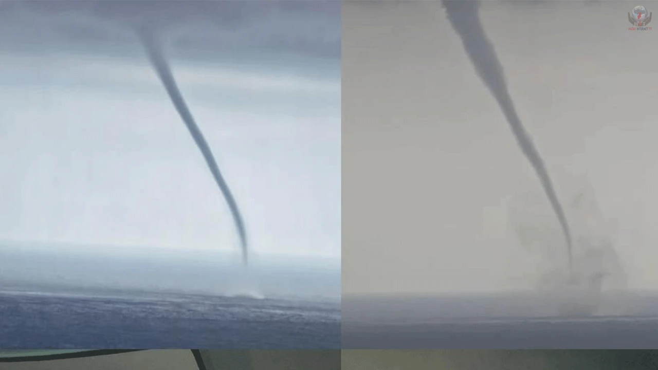 Akdenizde oluşan hortum kameraya yansıdı