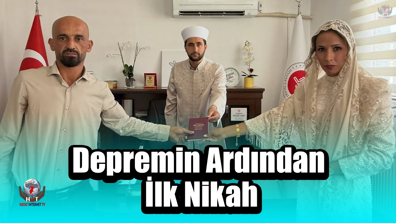 Antakya Müftülüğü’nde depremin ardından ilk nikah kıyıldı