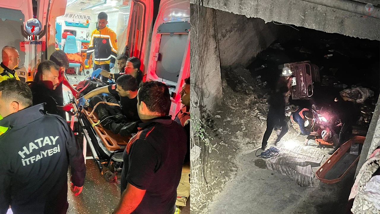 Asi Nehri’ne uçan motosikletin sürücüsünü itfaiye kurtardı