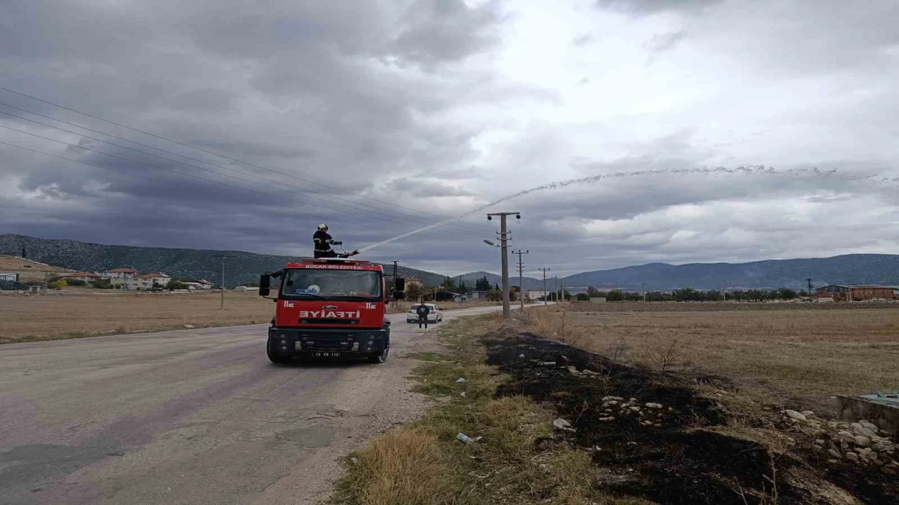 Bucakta arazi yangını