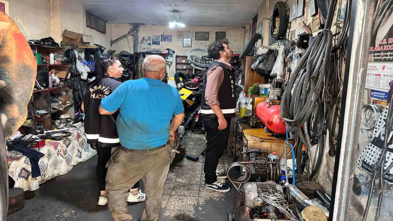 İskenderunda motosiklet tamircileri denetlendi