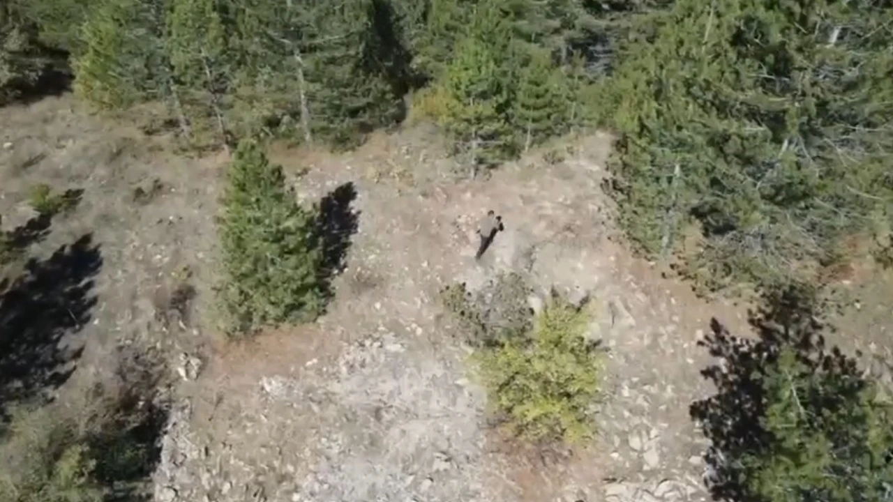 Ispartada kaçak avcı dron kamerasında