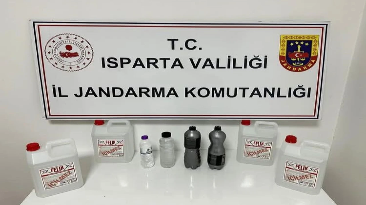 Ispartada kaçak içki operasyonunda 2 şüpheli hakkında işlem başlatıldı