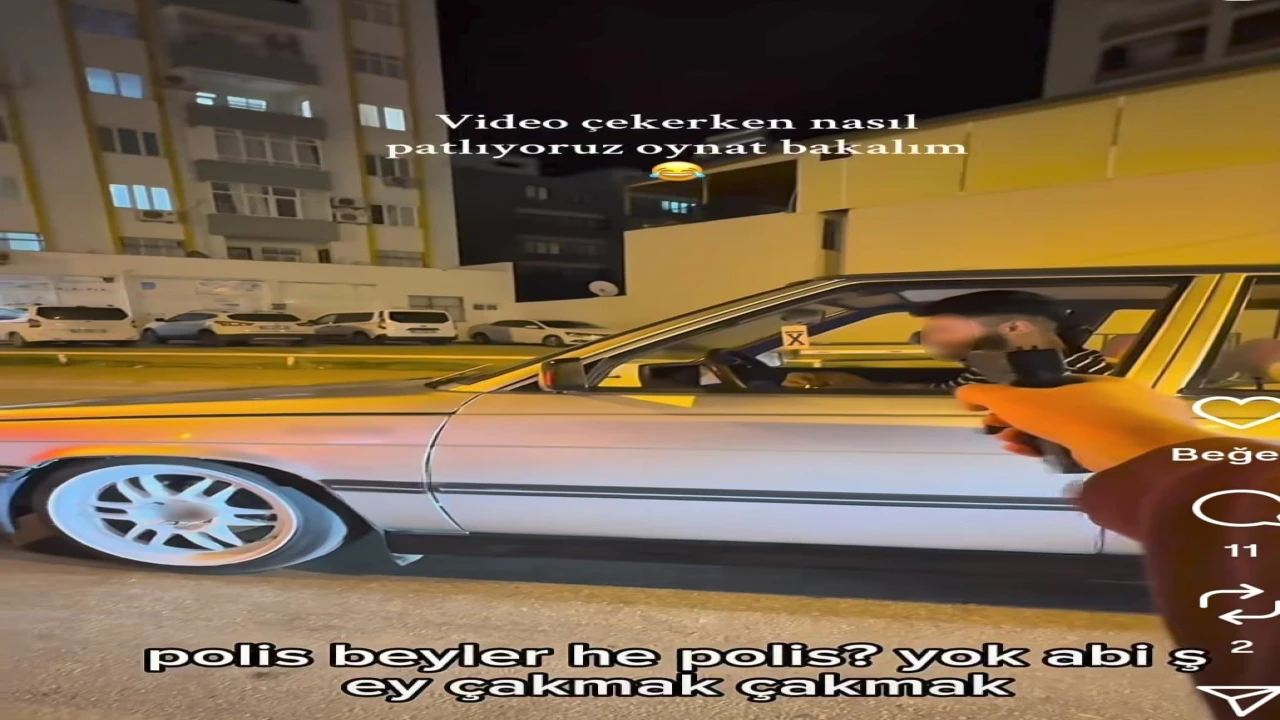 Kozanda silahla şaka videosu çeken gençler polisi karşılarında görünce panik yaşadı