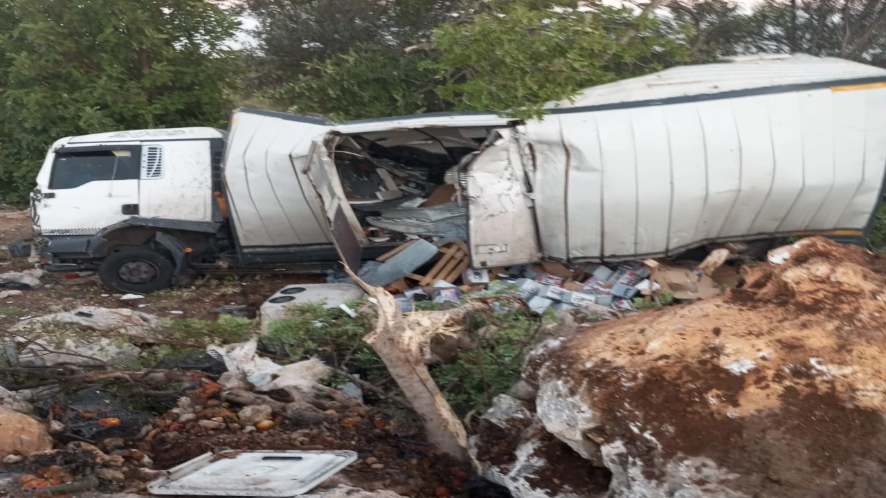 Mersinde kamyon kazası : 2 yaralı