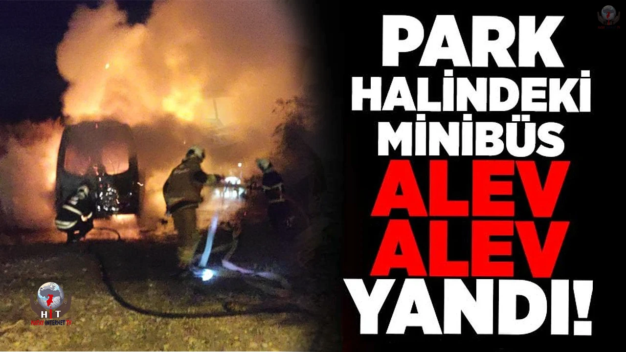 Park halindeki minibüs alevlere teslim oldu