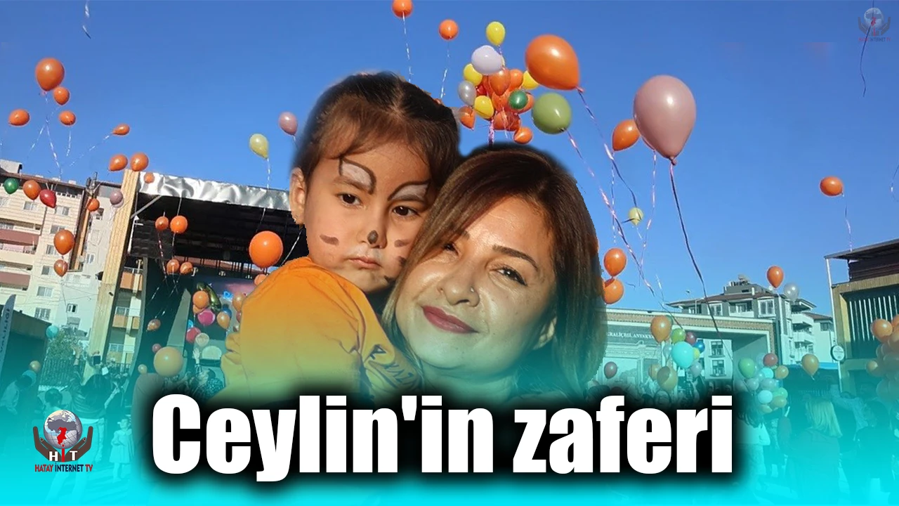 Kansere karşı savaşını kazanan Ceylinin zaferi gökyüzüne bırakılan balonlarla kutlandı