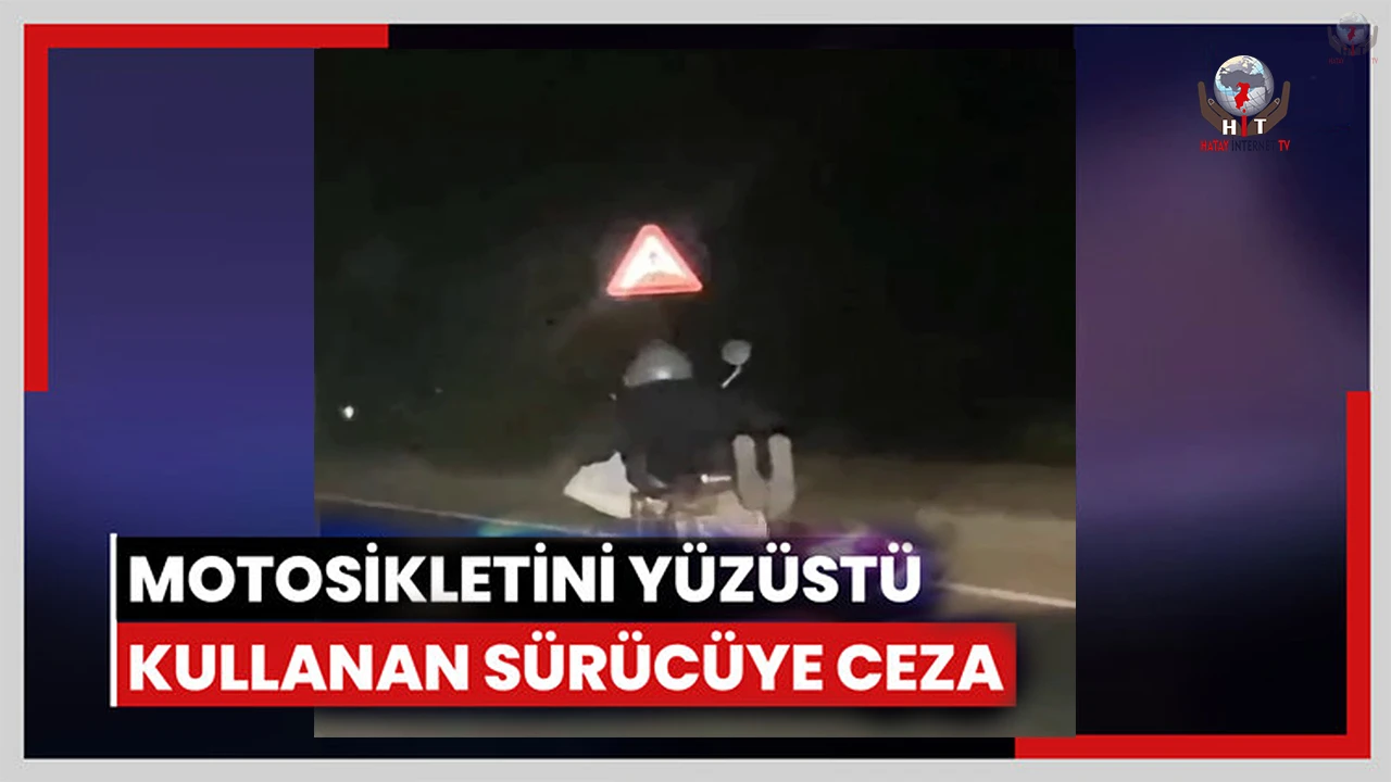 Motosikleti yüzüstü uzanarak kullanan sürücüye 5 bin 146 TL ceza