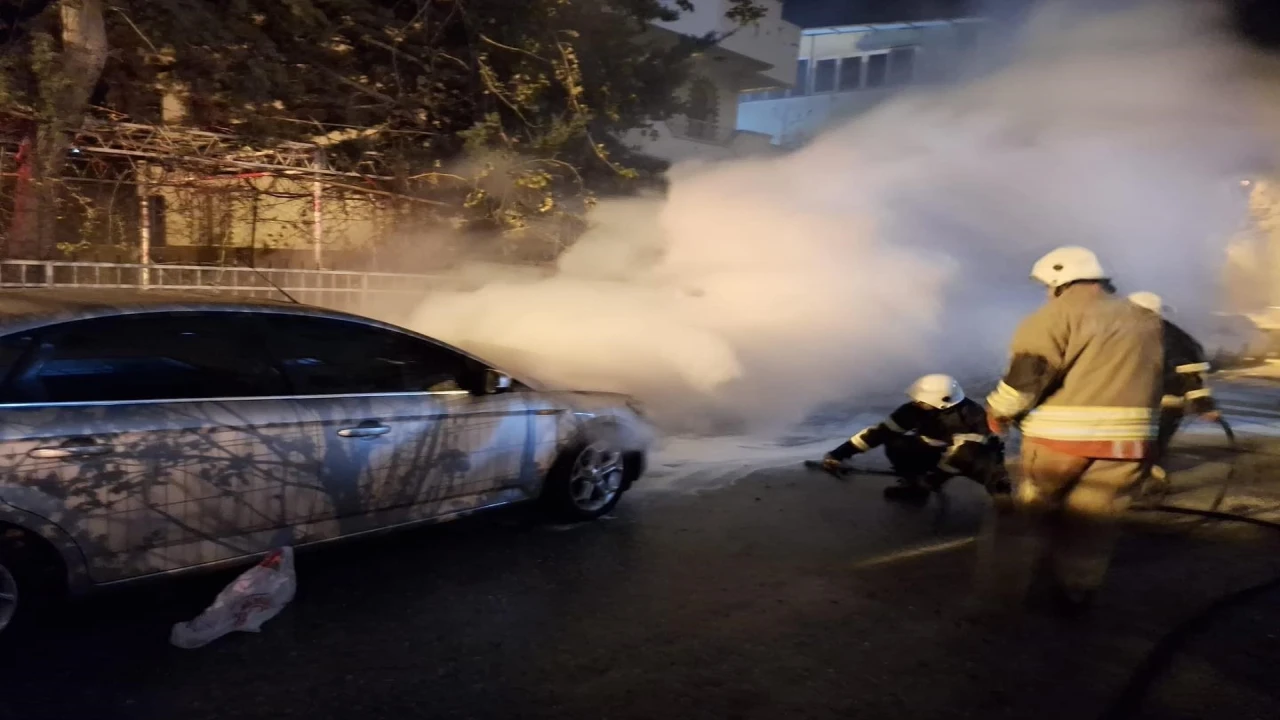Belende otomobil yangını