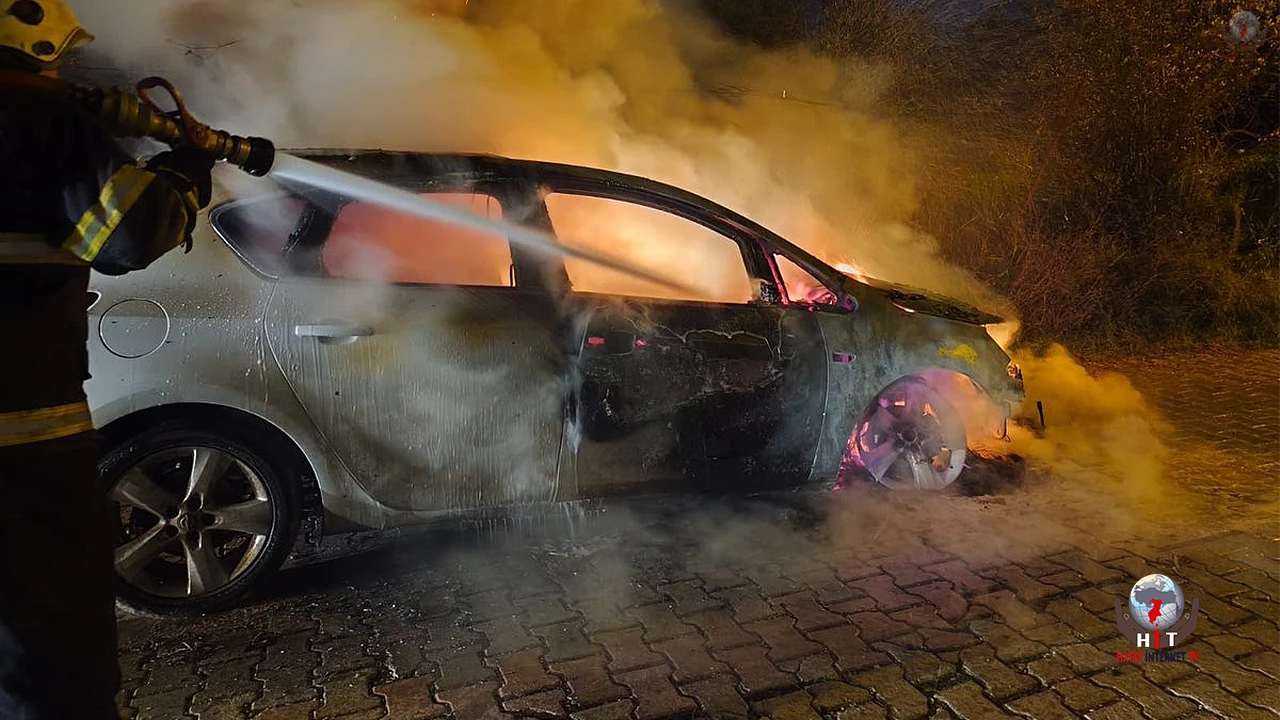 Defne’de araç yangını meydana geldi