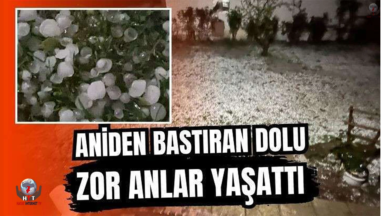 Dolu yağışı beyaza bürüdü