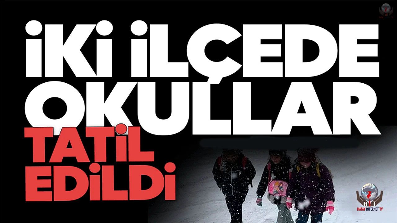 Kar yağışı Hatayı beyaza bürüdü, 2 ilçede okullar tatil edildi