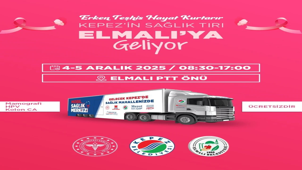 Kepezin Mobil Sağlık Merkezi 4-5 Aralıkta Elmalıda Kanser taraması yapacak