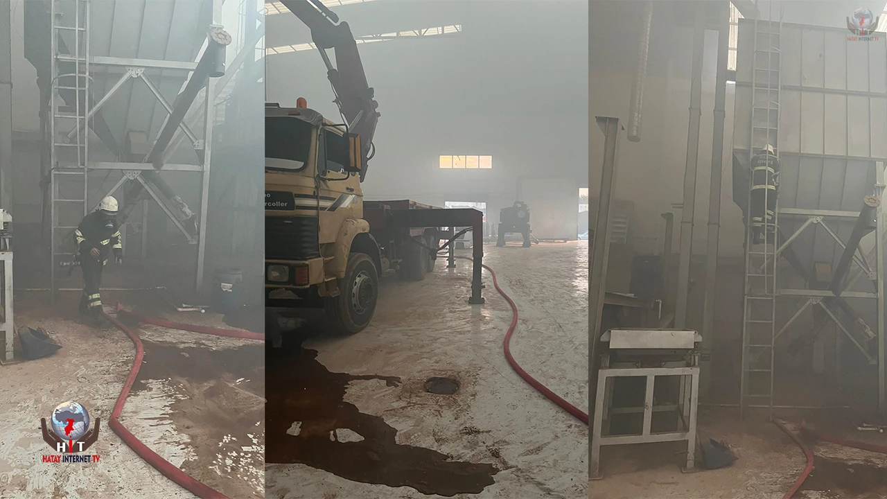 Reyhanlıda fabrika yangını