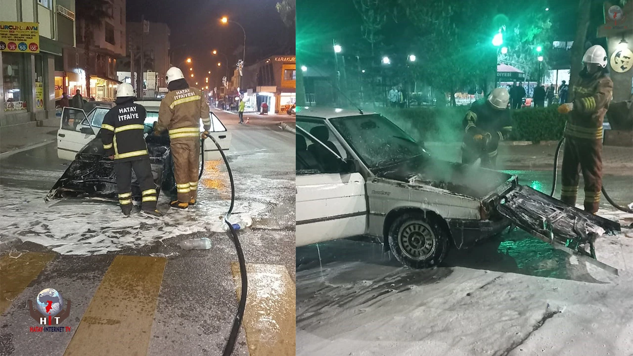 Seyir halindeki otomobil alevlere teslim oldu