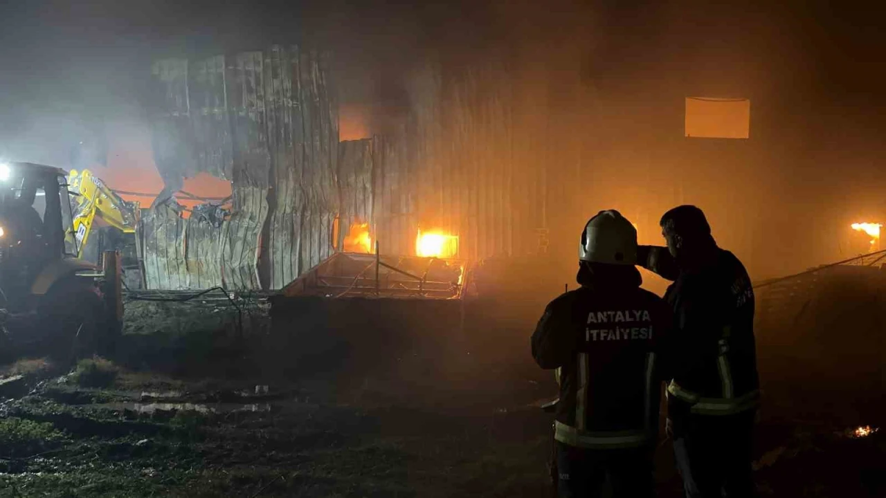 Alanyada klima deposu alevlere teslim oldu