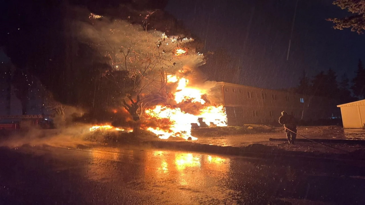 Antakyada şantiyede korkutan yangın