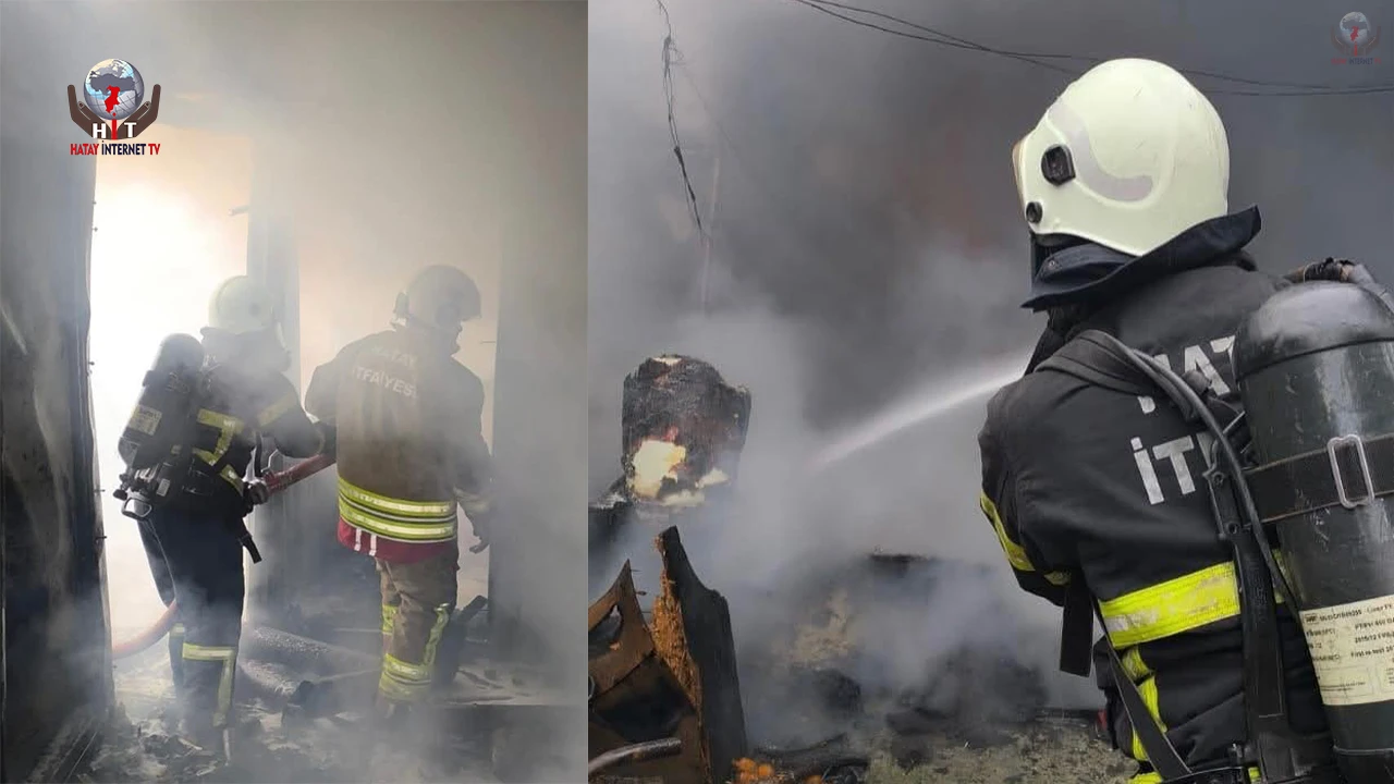 Hatayda alevlere teslim olan konteyner kullanılamaz hale geldi