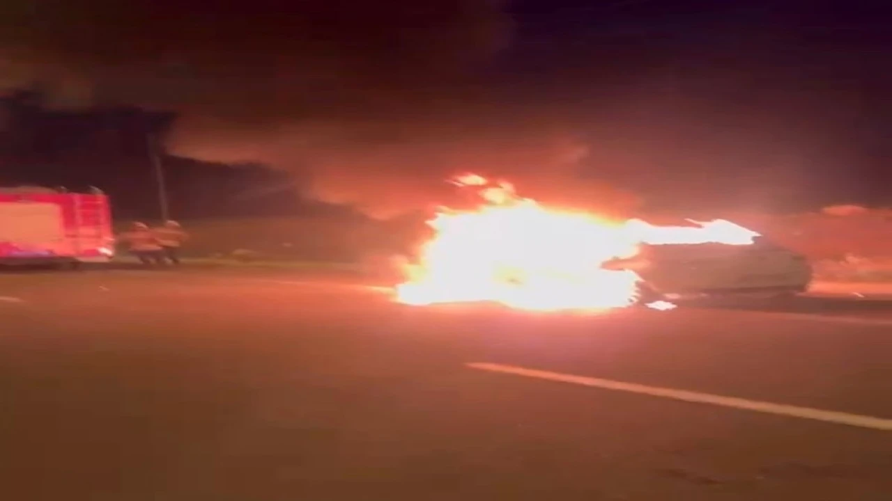 Hatayda otomobil alevlere teslim oldu