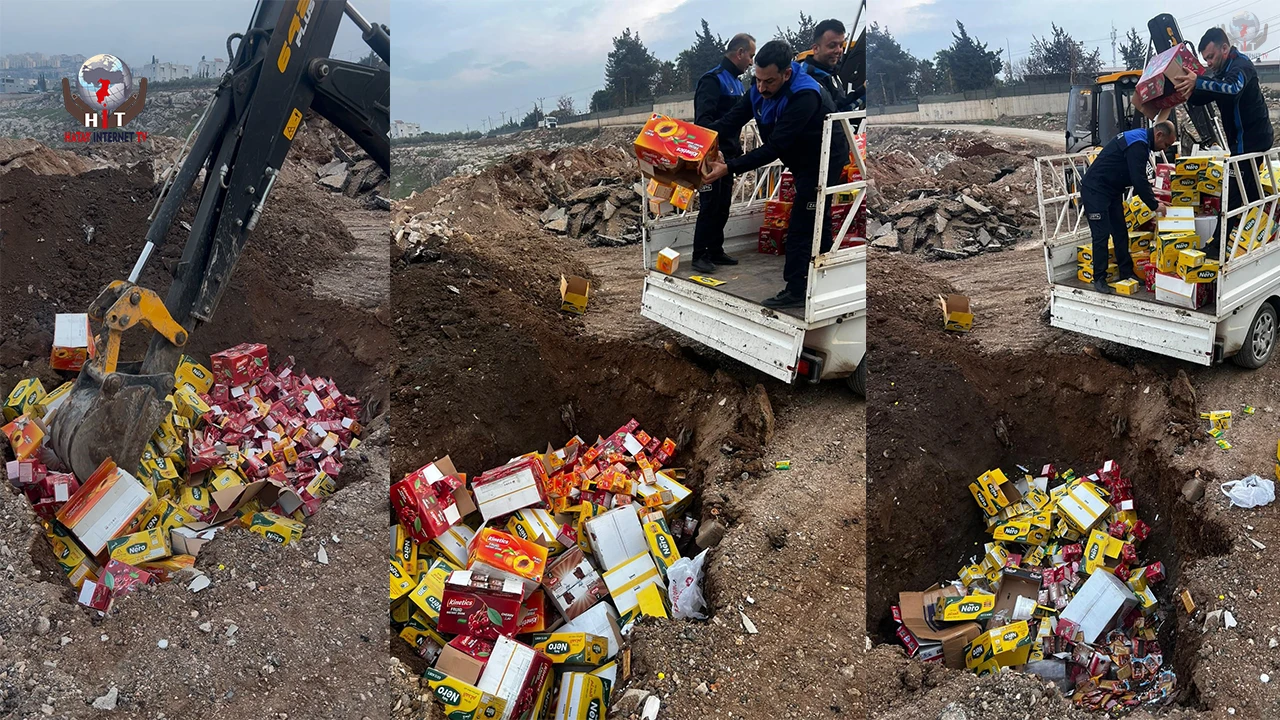 Raflarda satılmayı bekleyen 465 kilogram ürün toprağa gömülerek imha edildi
