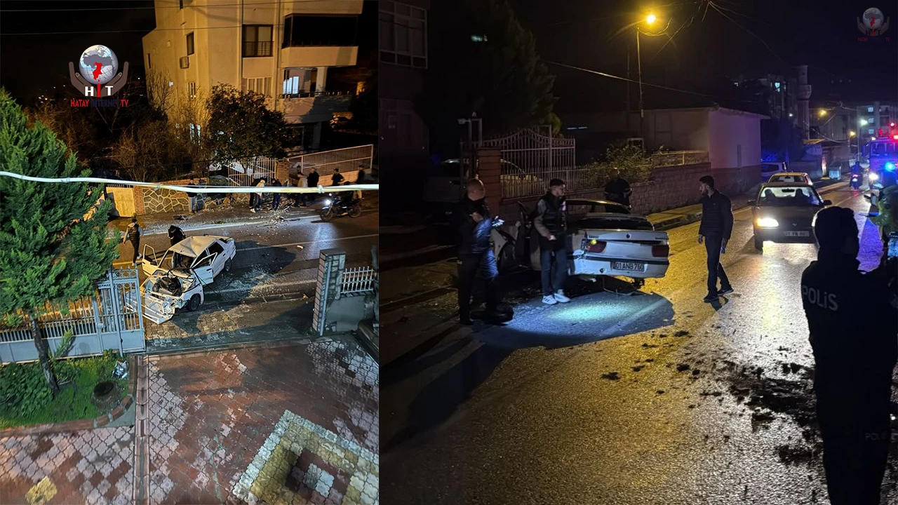 Erzinde bahçe duvarına çarpan otomobilin sürücüsü yaralandı