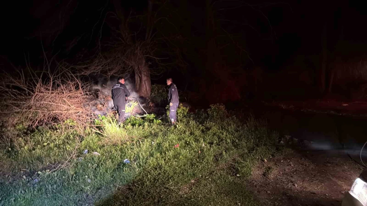 Gazipaşa Selinus Kalesindeki çalılık yangını korkuttu
