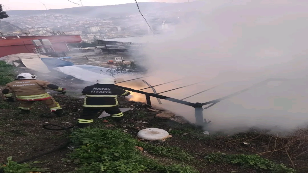 Hatayda odunluk yangını evlere sıçramadan söndürüldü