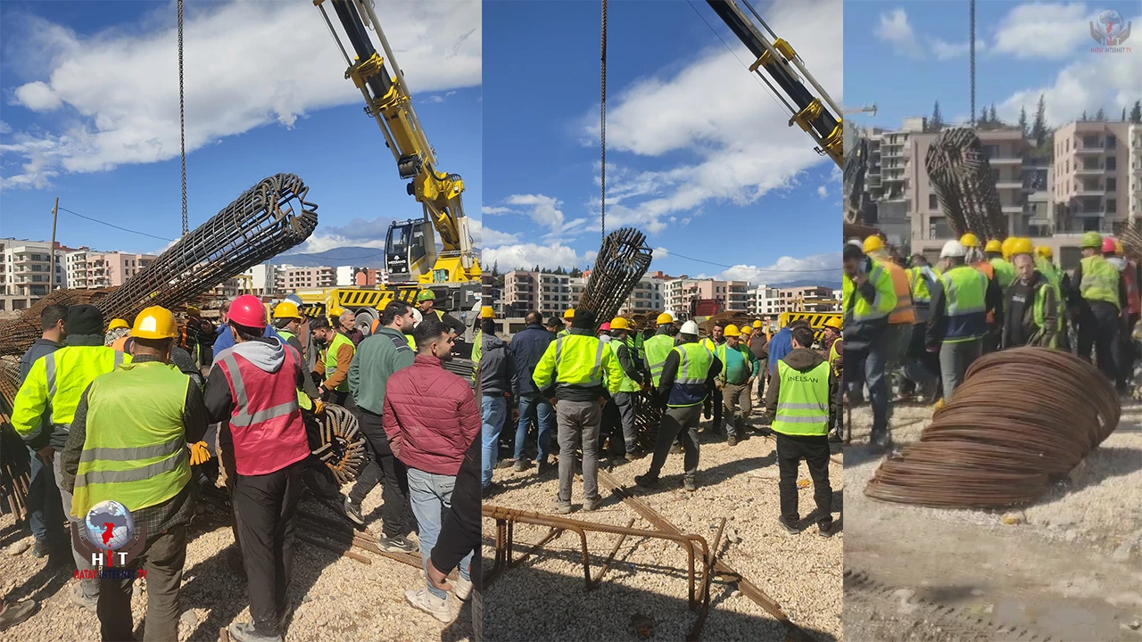 Vinçten düşen demir kolunun altında kalan işçi yaralandı