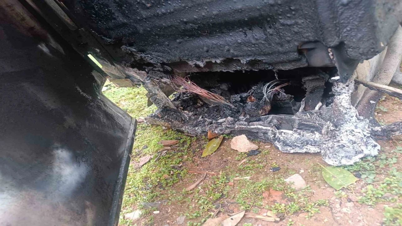 Alanyada çamaşır makinesi yangını korkuttu