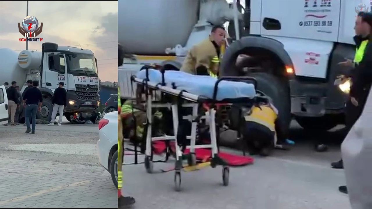 Beton mikseriyle çarpışan motosikletin sürücüsü yaralandı
