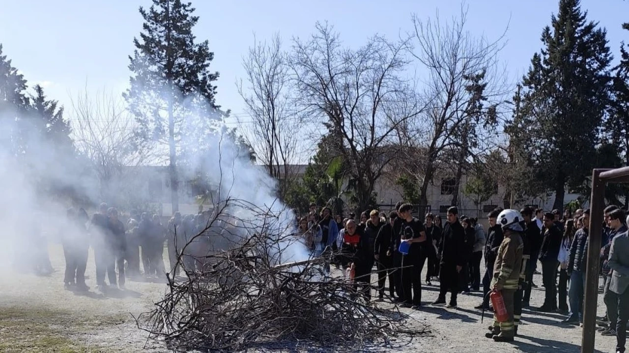 Dörtyolda öğrencilere yangın eğitimi verildi