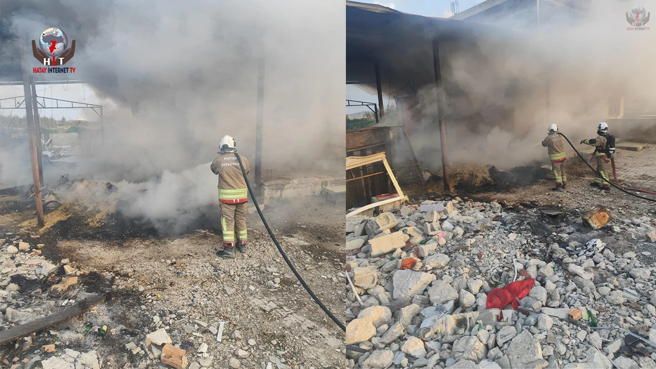 Hatay’da meskenin odunluk kısmında çıkan yangın söndürüldü