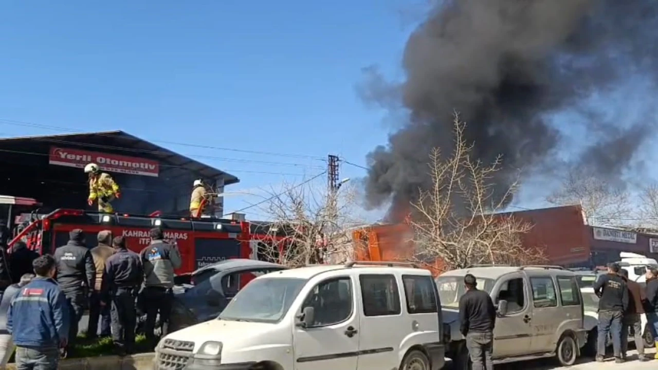 Kahramanmaraşta sanayi sitesinde yangın