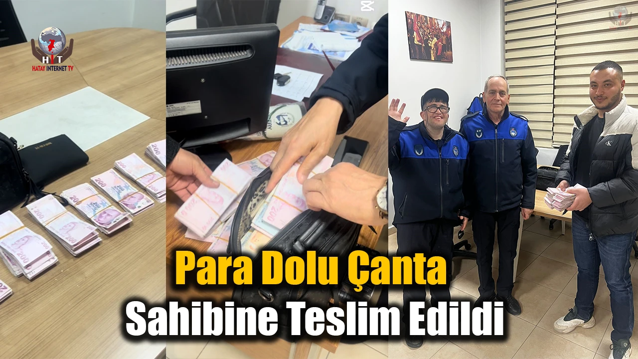 Kaldırımda bulunan para dolu çanta sahibine teslim edildi