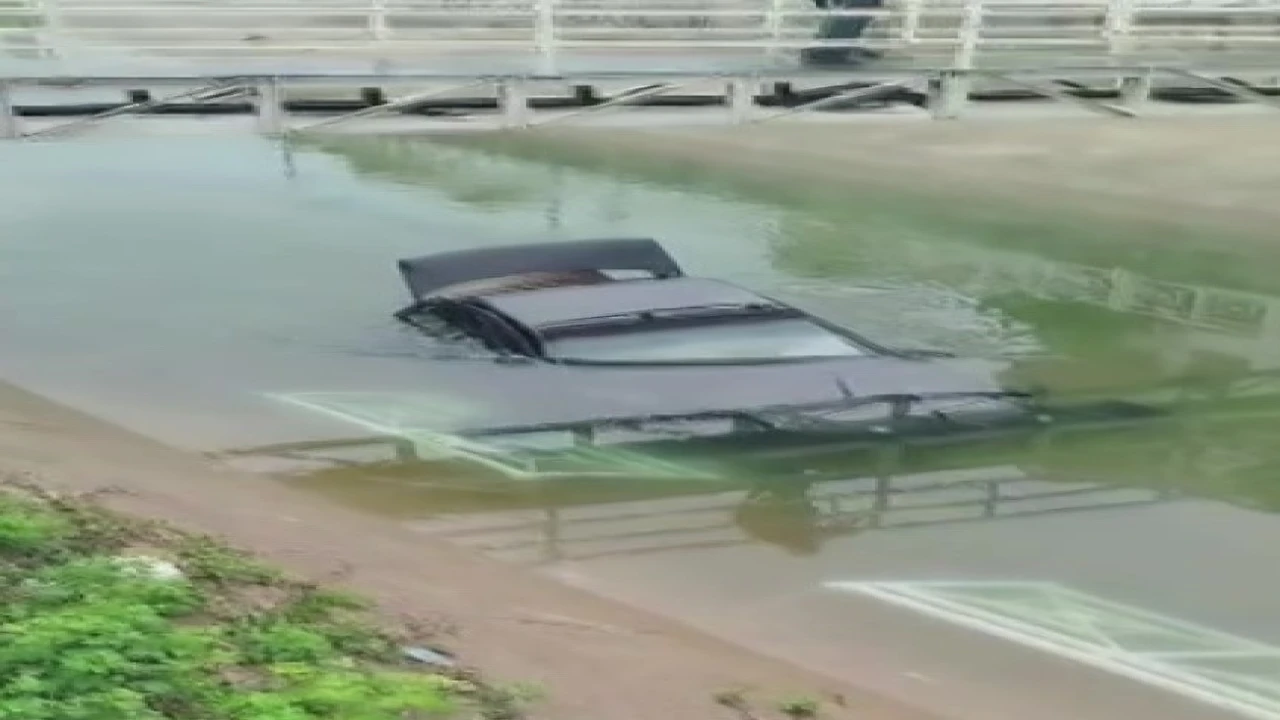 Adanada otomobil sulamana kanalına düştü