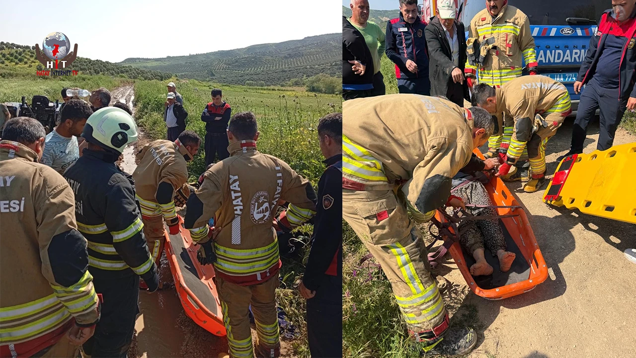 Antakya’da traktör devrildi: 1 vatandaş yaralandı