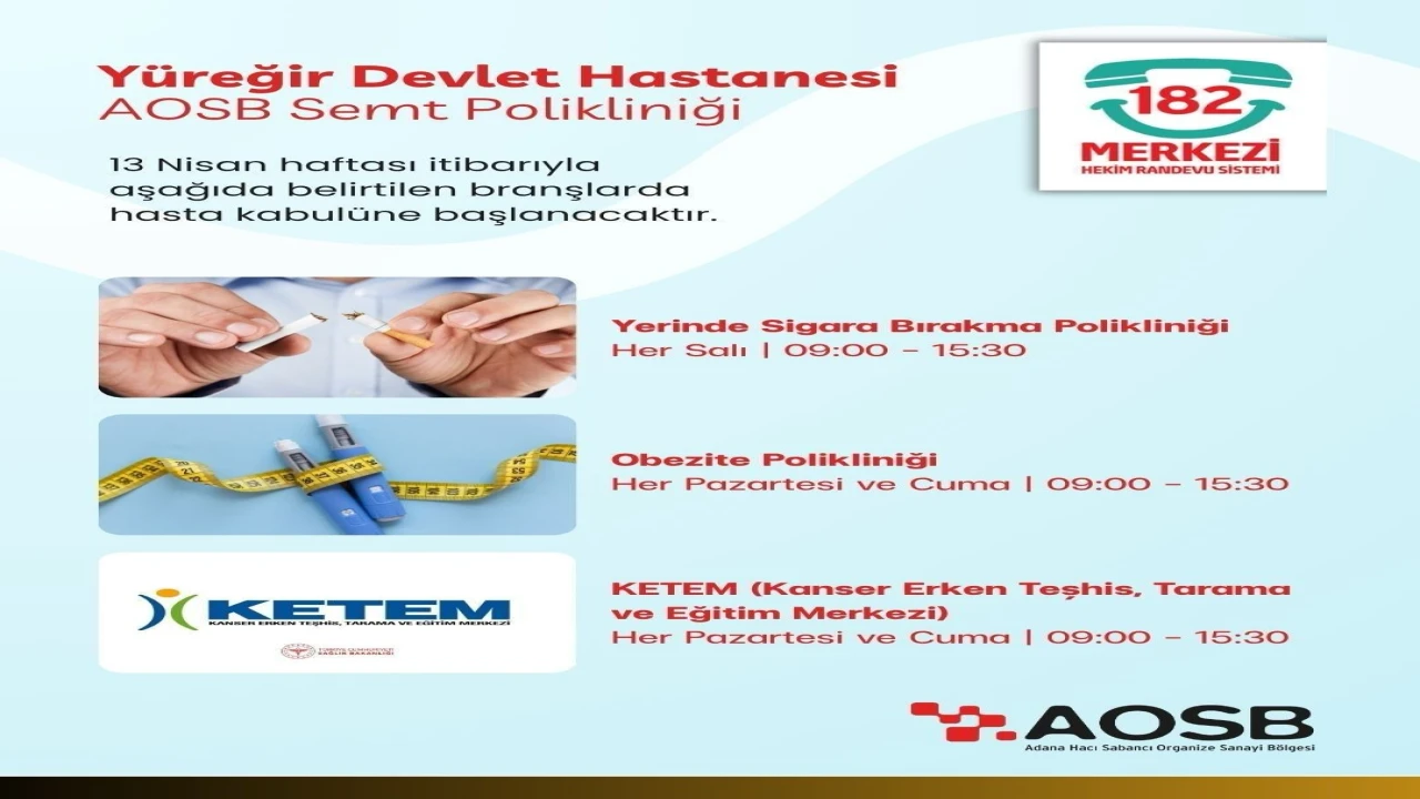 AOSB Semt Polikliniğinde hizmet yelpazesi genişliyor