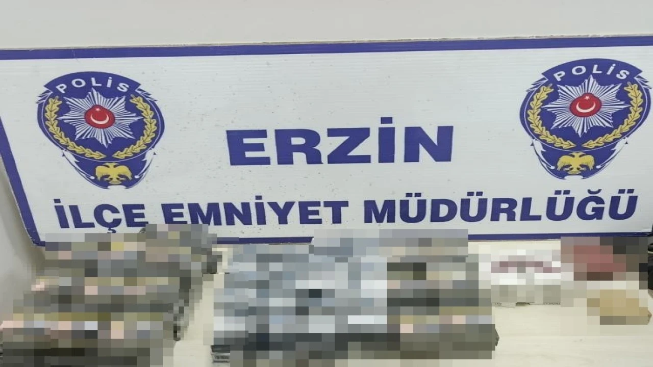 Erzinde markette kaçak sigara ele geçirildi