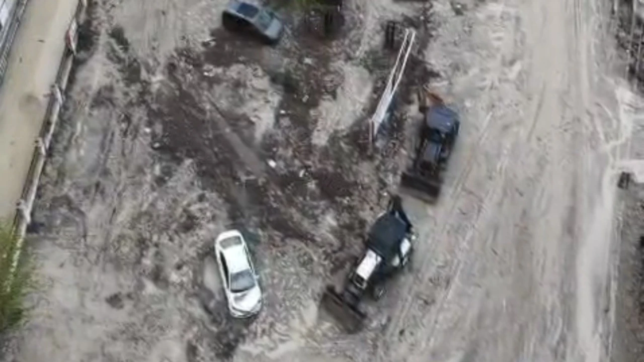 Kadirlide selin bilançosu havadan görüntülendi